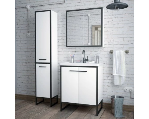 Тумба белый глянец/черный 56 см Corozo Айрон SD-00000399