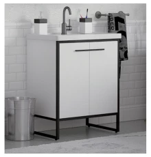 Тумба белый глянец/черный 65 см Corozo Айрон SD-00000411