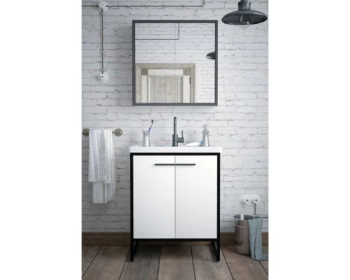 Тумба белый глянец/черный 65 см Corozo Айрон SD-00000411