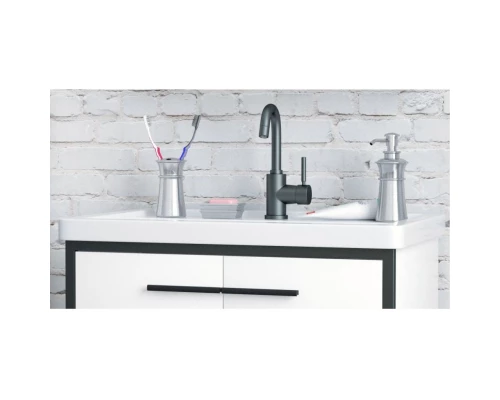 Тумба белый глянец/черный 65 см Corozo Айрон SD-00000411