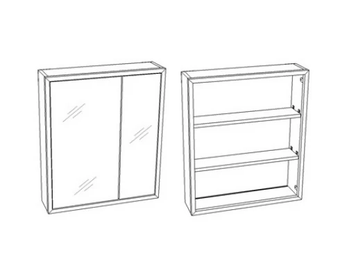 Зеркальный шкаф 70x70 см белый глянец/черный Corozo Айрон SD-00000408