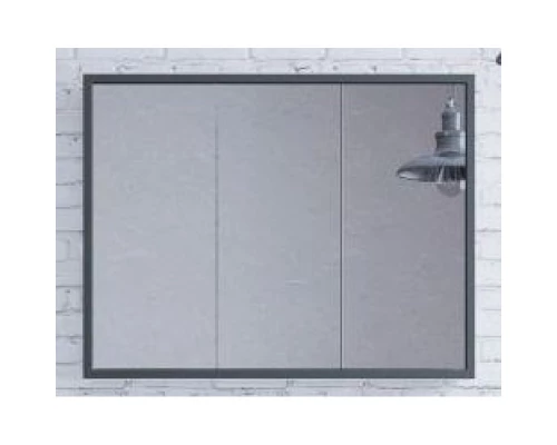 Зеркальный шкаф 90x70 см белый глянец/черный Corozo Айрон SD-00000409