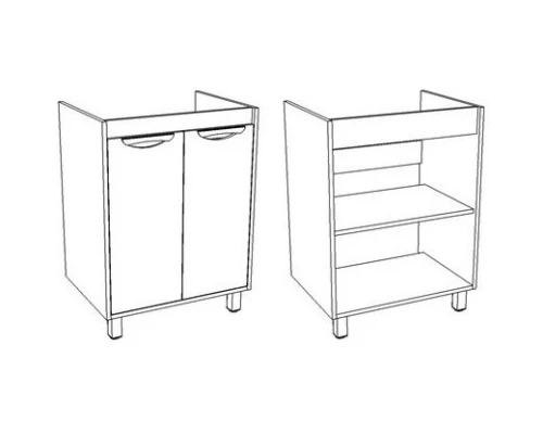 Тумба белый глянец/бетон 62 см Corozo Чикаго SD-00000325