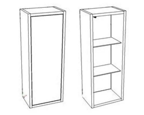 Шкаф одностворчатый подвесной 25x65 см белый глянец/антик Corozo Гольф SD-00000364