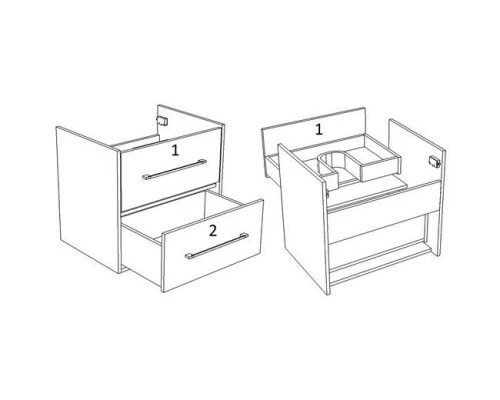 Тумба белый глянец/дуб сонома 82 см Corozo Гольф SD-00000313