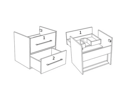 Тумба белый глянец/дуб сонома 62 см Corozo Гольф SD-00000312