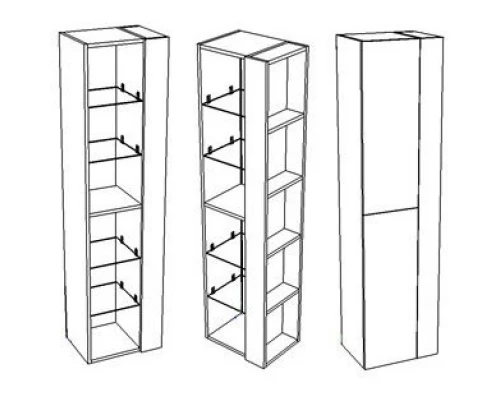 Пенал подвесной белый глянец/дуб сонома Corozo Гольф SD-00000389