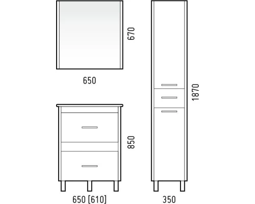 Пенал напольный белый глянец/антик Corozo Верона SD-00000369
