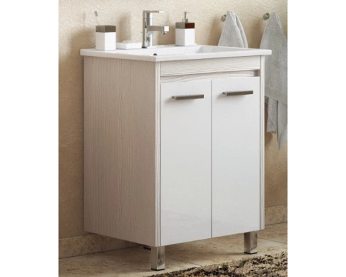 Тумба белый глянец/лайн 62 см Corozo Лорена SD-00000319