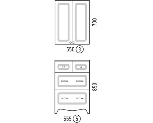 Шкаф двустворчатый подвесной 55x70 см белый глянец Corozo Классика SD-00000326