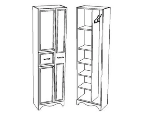 Пенал напольный белый глянец Corozo Классика SD-00000337