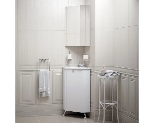 Зеркальный шкаф угловой 37x70 см белый глянец Corozo Триана SD-00000300