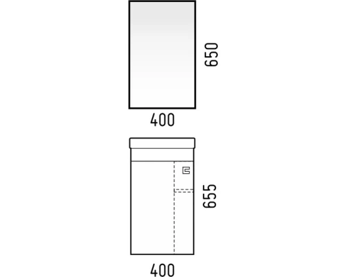 Зеркальный шкаф 40x65 см дуб сонома Corozo Комо SD-00000291