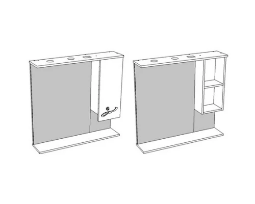 Зеркальный шкаф 85x81,6 см белый глянец Corozo Венеция SD-00000283