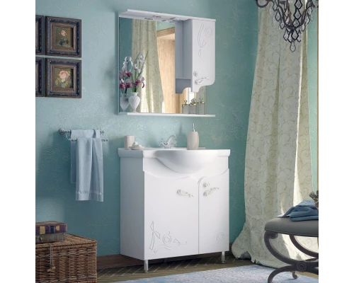 Зеркальный шкаф 85x81,6 см белый глянец Corozo Венеция SD-00000283