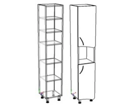 Пенал напольный белый глянец Corozo Кентис SD-00000335