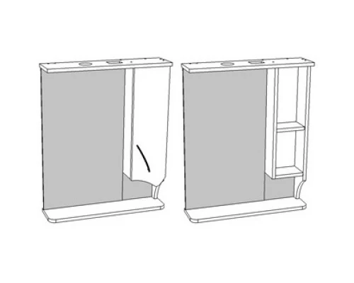 Зеркальный шкаф 60x74 см белый глянец Corozo Кентис SD-00000288