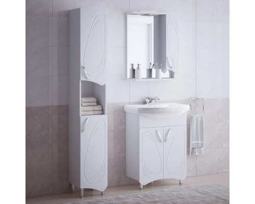 Зеркальный шкаф 60x74 см белый глянец Corozo Кентис SD-00000288