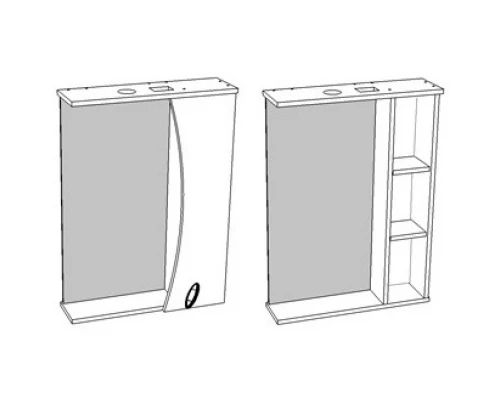 Зеркальный шкаф 59x74 см белый глянец Corozo Наина SD-00000298