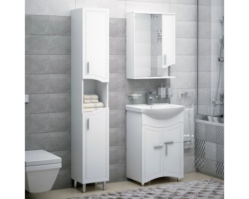 Пенал напольный белый глянец Corozo Креста SD-00000338