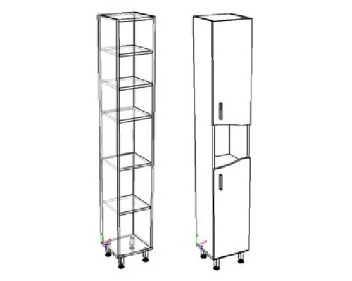 Пенал напольный белый глянец Corozo Креста SD-00000338