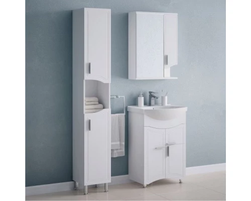 Зеркальный шкаф 55x74 см белый глянец Corozo Креста SD-00000292