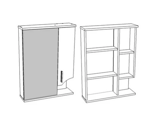 Зеркальный шкаф 55x74 см белый глянец Corozo Креста SD-00000292