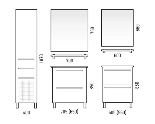 Зеркало 60x66 см белый глянец Corozo Мирэль SD-00000274