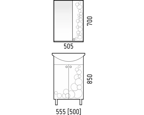 Зеркальный шкаф 50,5x70 см белый глянец Corozo Орфей SD-00000299
