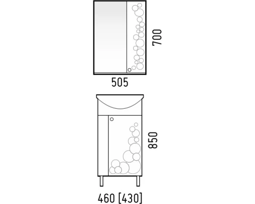 Тумба белый глянец 43 см Corozo Орфей SD-00000384