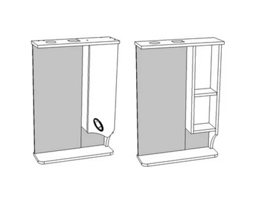 Зеркальный шкаф 50x74 см белый глянец Corozo Лидер SD-00000293