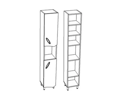 Пенал напольный белый глянец Corozo Лидер SD-00000424