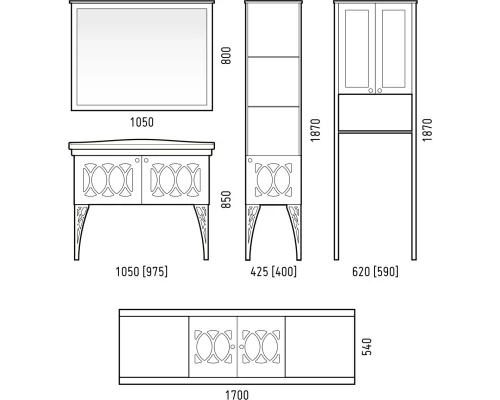 Зеркало 105x80 см белый матовый Corozo Таормина SD-00000273