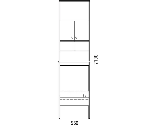 Пенал напольный белый глянец Corozo Комфорт SD-00000342