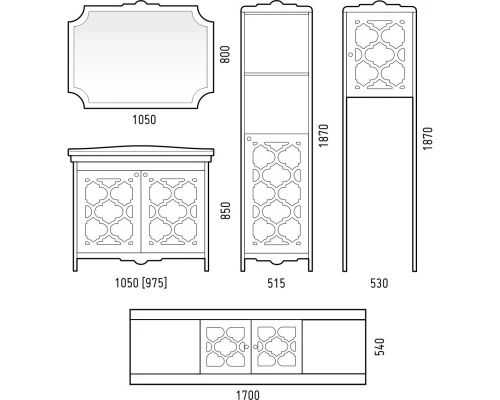 Зеркало 105x80 см белый матовый Corozo Манойр SD-00000272