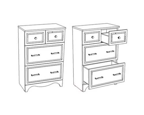 Комод белый глянец 55,5 см Corozo Классика SD-00000329