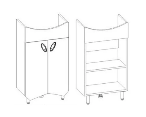 Тумба с раковиной белый глянец 51 см Corozo Лидер SETSD-00000318/SD-00000371