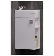 Тумба с раковиной белый глянец/белый матовый 40,5 см Corozo Комо SET/SD-00000317/UM-COM40/1