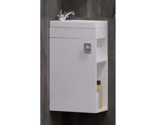 Тумба с раковиной белый глянец/белый матовый 40,5 см Corozo Комо SET/SD-00000317/UM-COM40/1