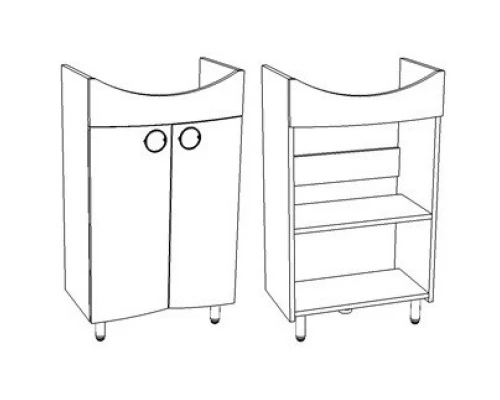 Тумба с раковиной белый глянец 55,5 см Corozo Флора SETSD-00000362/SD-00000065