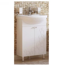 Тумба с раковиной белый глянец 55,5 см Corozo Орфей SETSD-00000360/SD-00000065