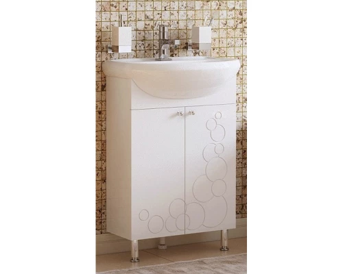 Тумба с раковиной белый глянец 55,5 см Corozo Орфей SETSD-00000360/SD-00000065