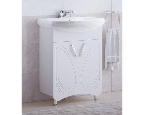 Тумба с раковиной белый глянец 61,5 см Corozo Кентис SETSD-00000314/SD-00000396