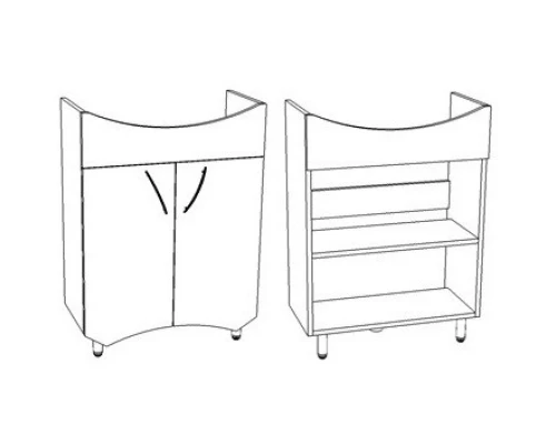 Тумба с раковиной белый глянец 61,5 см Corozo Кентис SETSD-00000314/SD-00000396