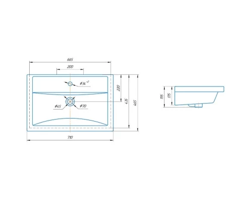 Тумба с раковиной белый глянец 71 см Corozo Мирэль SETSD-00000359/SD-00000379
