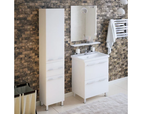 Тумба с раковиной белый глянец 61 см Corozo Мирэль SETSD-00000358/SD-00000380