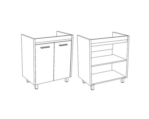 Тумба с раковиной белый глянец/антик 76,5 см Corozo Лорена SETSD-00000355/SD-00000382