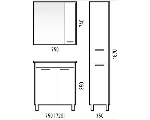 Тумба с раковиной белый глянец/антик 76,5 см Corozo Лорена SETSD-00000355/SD-00000382
