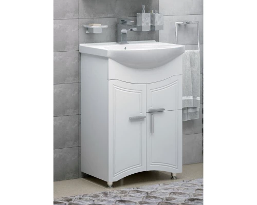 Тумба с раковиной белый глянец 56 см Corozo Креста SETSD-00000353/IDL56SAWB01