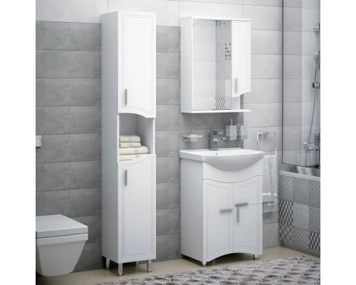 Тумба с раковиной белый глянец 56 см Corozo Креста SETSD-00000353/IDL56SAWB01